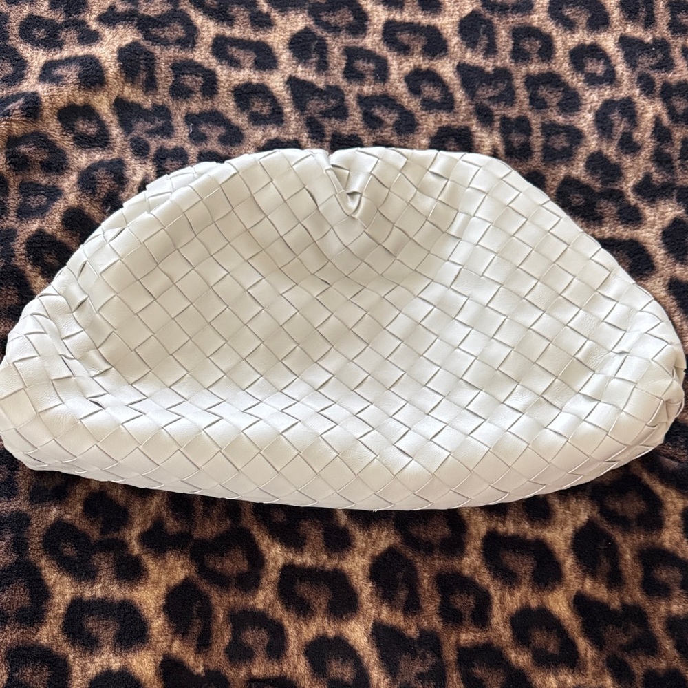 Elegant White Woven Clutch